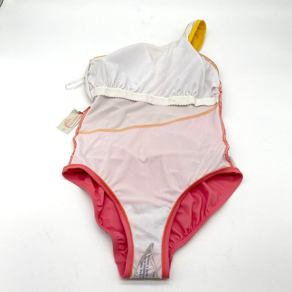 Freely Womens Asymmetrical Swimsuit Size Small Colorblock Pastel Beach Summer - Picture 7 of 12